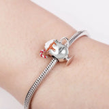 Hot Cocoa Dumbbell Charm Bead for Bracelet 925 Silver DIY Jewelry