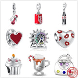 Hot Cocoa Dumbbell Charm Bead for Bracelet 925 Silver DIY Jewelry