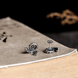Real 925 Sterling Silver Octopus Stud Earrings Punk Style Vintage Jewelry