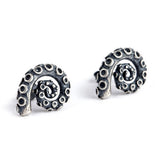 Real 925 Sterling Silver Octopus Stud Earrings Punk Style Vintage Jewelry