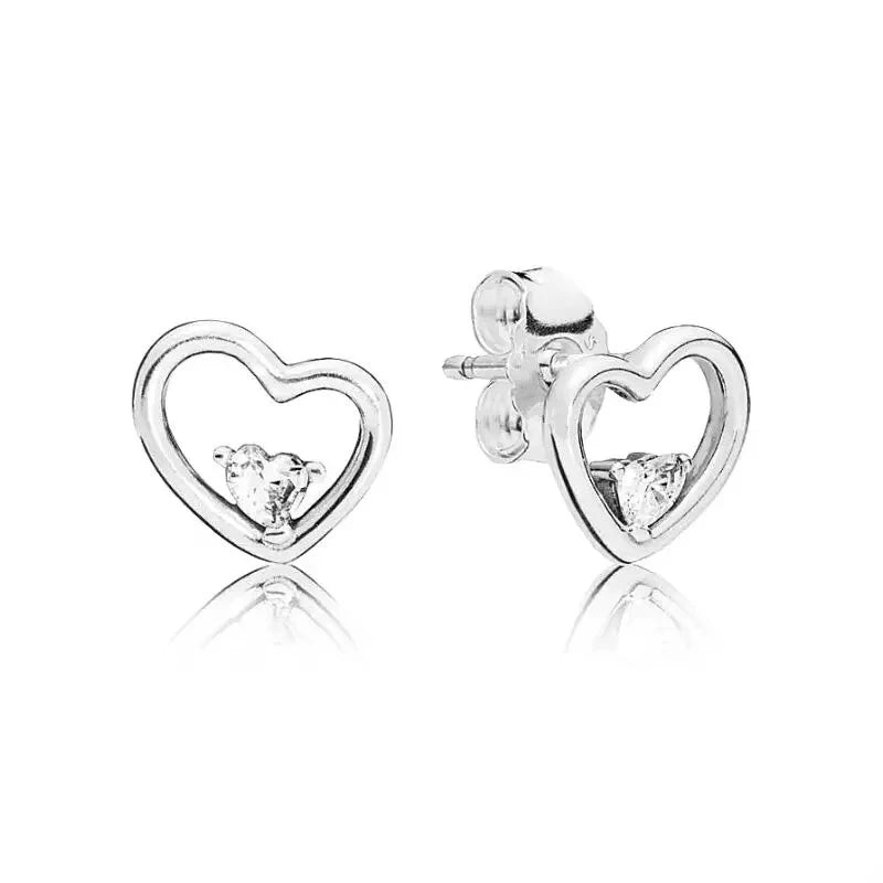 Heart-Shaped Stars Necklace Diamonds Earrings Set