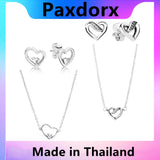 Heart-Shaped Stars Necklace Diamonds Earrings Set