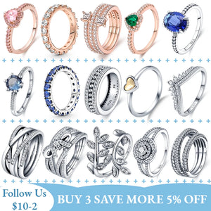 925 Sterling Silver Flower Rings for Women