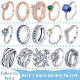 925 Sterling Silver Flower Rings for Women