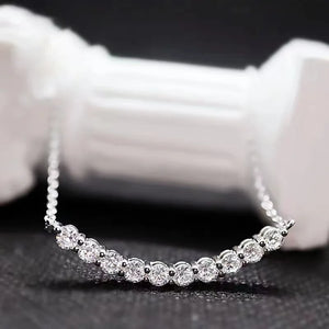 Hot 925% Sterling Silver Zircon Necklace Ladies High Jewelry