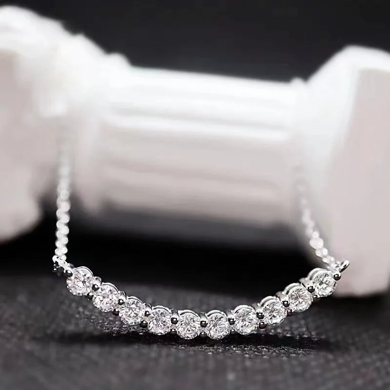 Hot 925% Sterling Silver Zircon Necklace Ladies High Jewelry