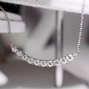 Hot 925% Sterling Silver Zircon Necklace Ladies High Jewelry