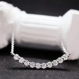 Hot 925% Sterling Silver Zircon Necklace Ladies High Jewelry