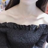 925 Sterling Silver Glitter Cross Zircon Clavicle Chain Women Banquet Jewelry