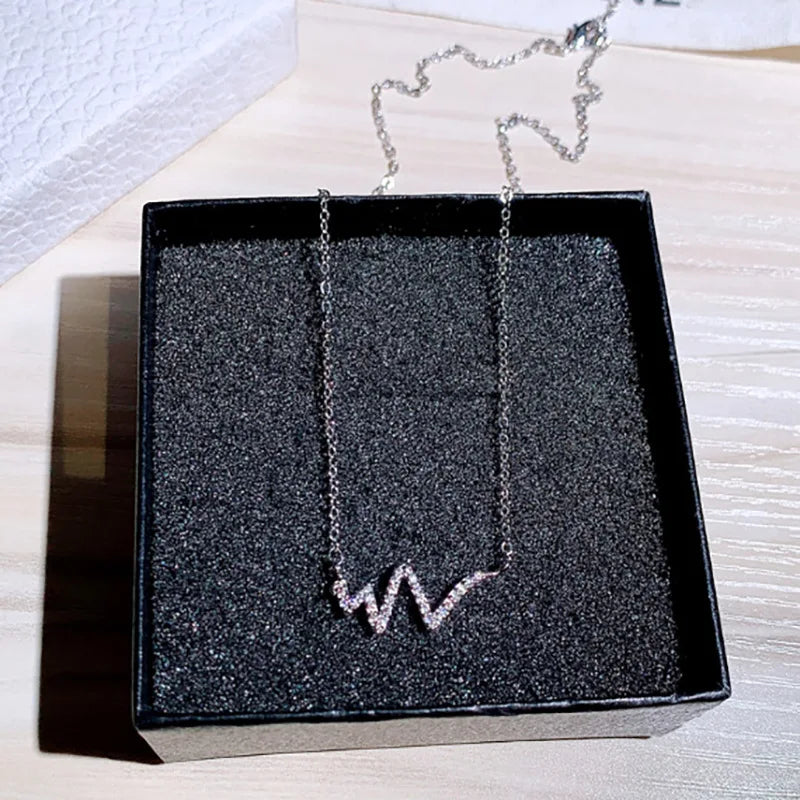 925 Silver Zircon Pendant Necklace High Jewelry
