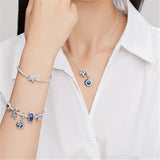 925 Silver Heart Snake Chain Bracelet for Women Girls