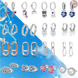 925 Silver Pure Girl Heart Smiley Earrings