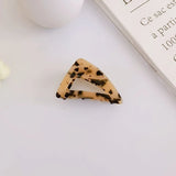 Triangle Leopard Print Hair Claw for Woman Girls