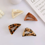 Triangle Leopard Print Hair Claw for Woman Girls