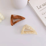 Triangle Leopard Print Hair Claw for Woman Girls