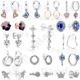 Silver Zircon Stud Earrings for DIY Women's Jewelry