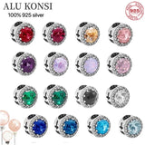 925 Sterling Silver Pan Beads for Charm Bracelet Women