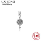 Real 925 Sterling Silver Pan Beads Charm for Women DIY Jewelry