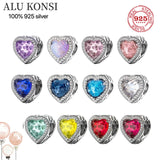 925 Sterling Silver Pan Beads for Charm Bracelet Women DIY Jewelry