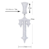 Cross Sword Pendant Necklace CZ Charm Men Jewelry