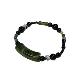 Olive Jade Bamboo Bracelet Beaded Couple Bracelet Gift Jewelry