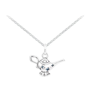 Magic Lamp Pendant Necklace 925 Sterling Silver Chain Jewelry
