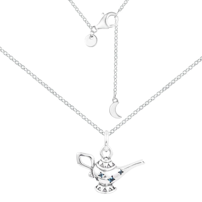 Magic Lamp Pendant Necklace 925 Sterling Silver Chain Jewelry