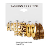 Fashion Resin Hoop Earring Set for Women