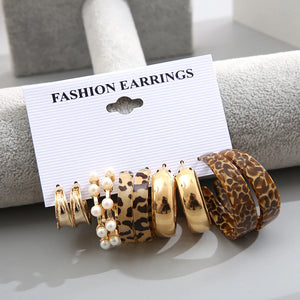 Fashion Resin Hoop Earring Set for Women