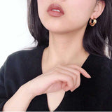 Geometric Circle Earrings French Style