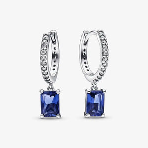 Winter 925 Silver Rectangular Hoop Earrings Christmas Gift Brincos