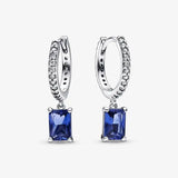 Winter 925 Silver Rectangular Hoop Earrings Christmas Gift Brincos