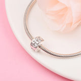 Infinite Hearts Sparkling 925 Silver Beads Europe Bracelet DIY Jewelry