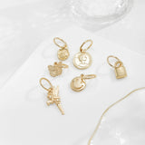 Punk Style Retro Alloy Lock Coin Elf Hair Circle