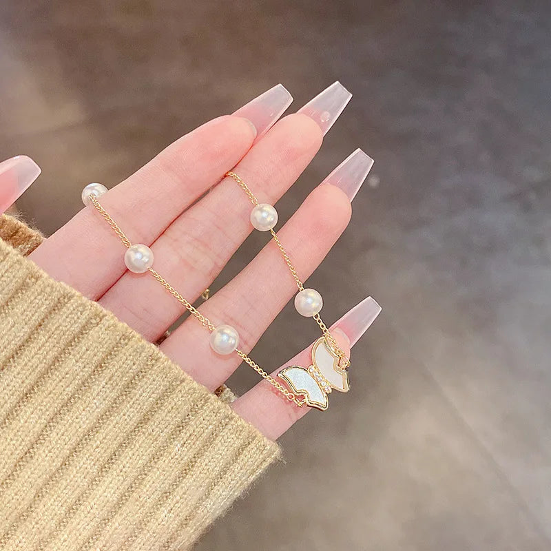 Pearl Butterfly Bracelet All-match Female Jewelry Gift