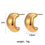 18K Plated Stainless Steel Stud Earrings For Woman