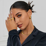 18K Plated Stainless Steel Stud Earrings For Woman