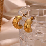 18K Plated Stainless Steel Stud Earrings For Woman