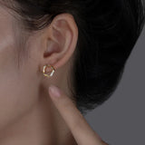 Irregular Twist Earrings 925 Sterling Silver for Women Wedding Jewelry