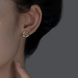 Irregular Twist Earrings 925 Sterling Silver for Women Wedding Jewelry
