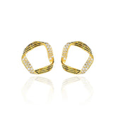 Irregular Twist Earrings 925 Sterling Silver for Women Wedding Jewelry