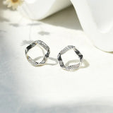 Irregular Twist Earrings 925 Sterling Silver for Women Wedding Jewelry