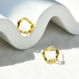 Irregular Twist Earrings 925 Sterling Silver for Women Wedding Jewelry
