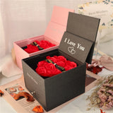 Jewellery Boxes Soap Flower Artificial Rose Necklace Storage Box For Wedding