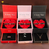 Jewellery Boxes Soap Flower Artificial Rose Necklace Storage Box For Wedding