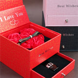 Jewellery Boxes Soap Flower Artificial Rose Necklace Storage Box For Wedding
