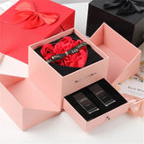 Jewellery Boxes Soap Flower Artificial Rose Necklace Storage Box For Wedding