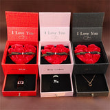 Jewellery Boxes Soap Flower Artificial Rose Necklace Storage Box For Wedding
