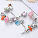 Cartoon Rainbow Charm Bracelet with Elk Pendant, Girl Summer Gift