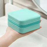 Travel Jewelry Box Organizer Mirror Display Storage Case